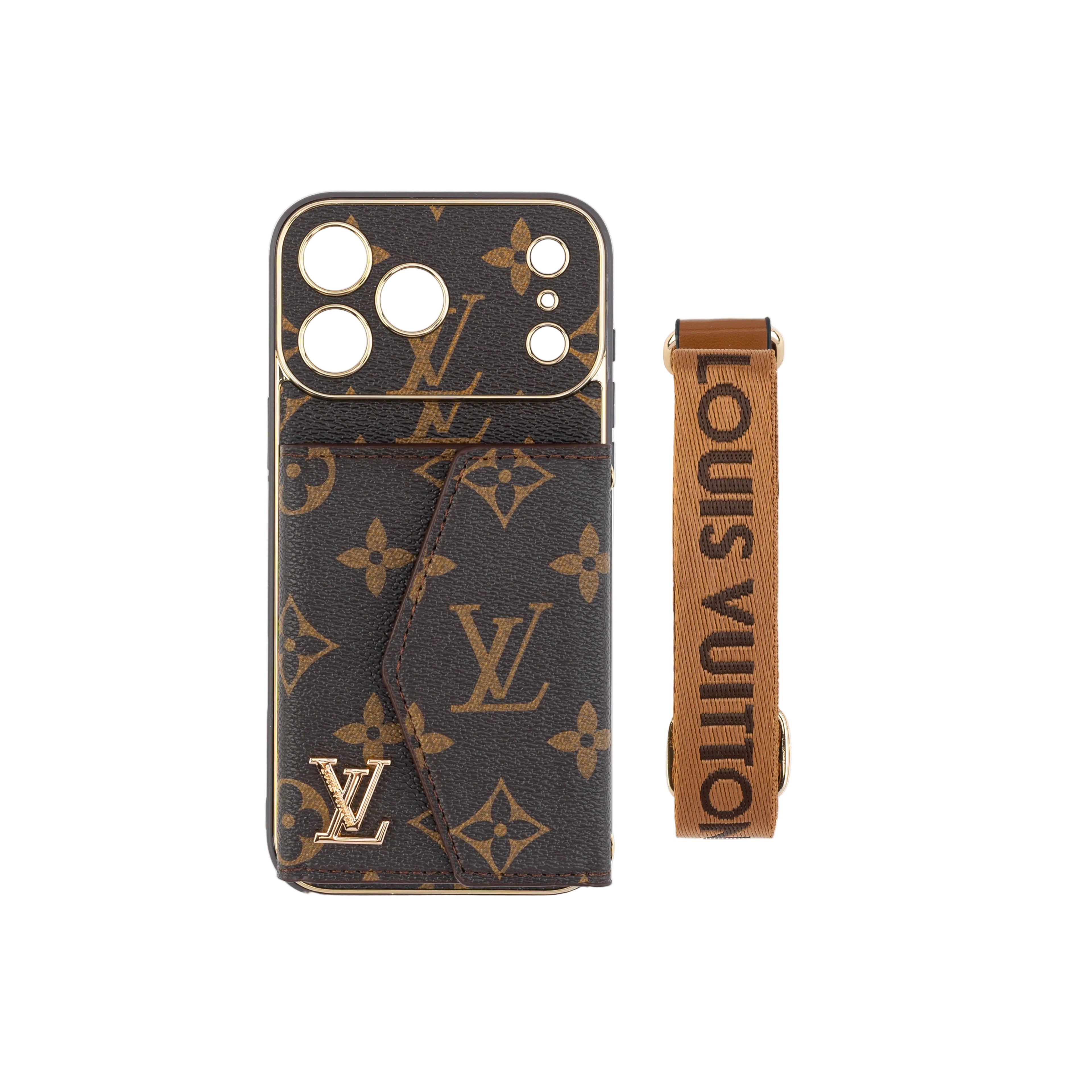 Luxury Monogram Canvas Leather Card Holder iPhone Case