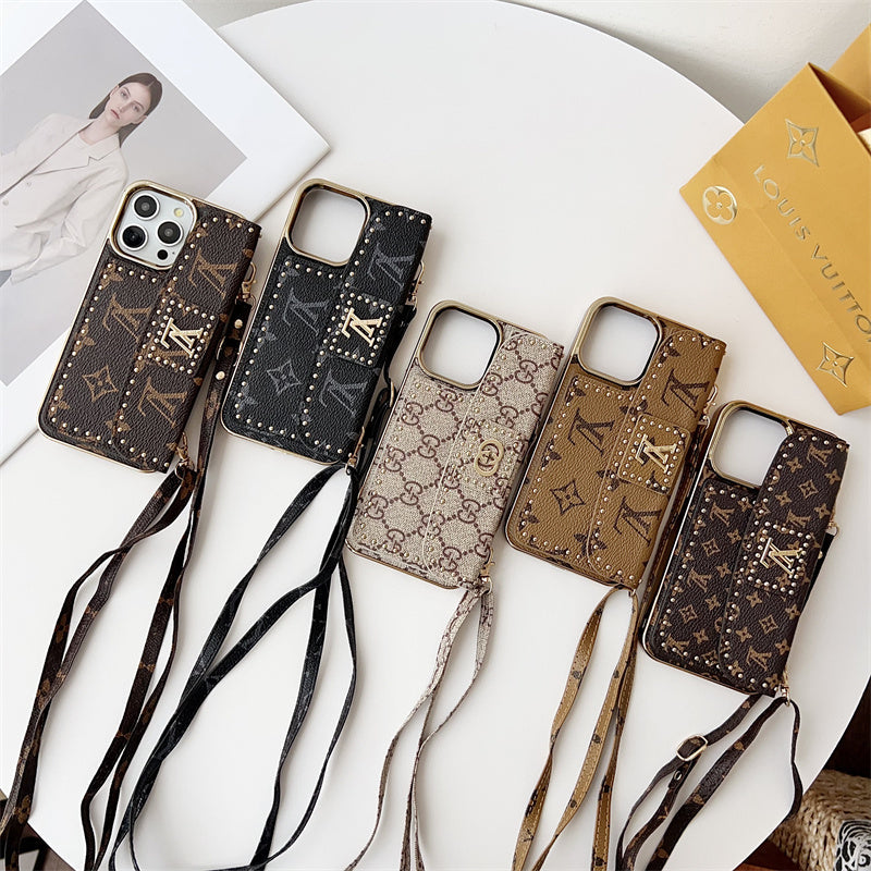 Monogram Leather iPhone Case 13-16 Series