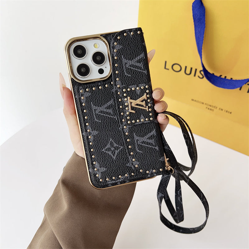 Monogram Leather iPhone Case 13-16 Series