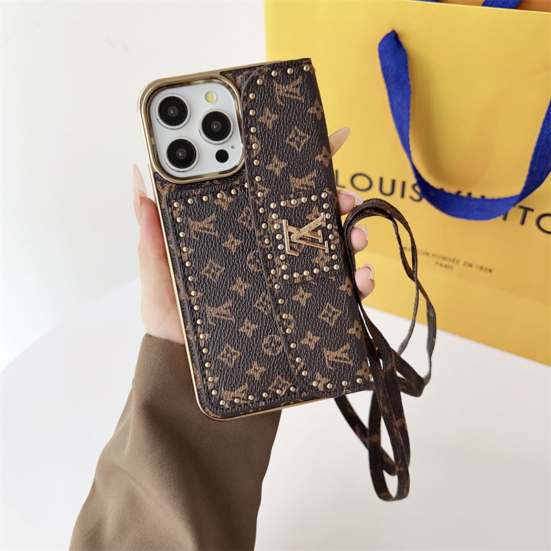 Monogram Leather iPhone Case 13-16 Series
