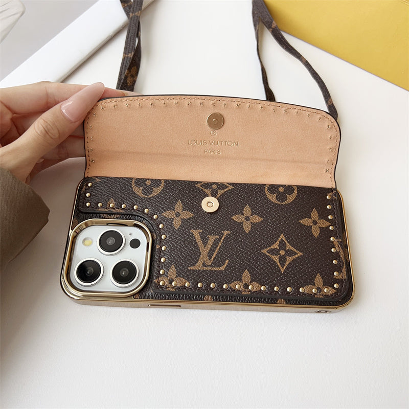 Monogram Leather iPhone Case 13-16 Series