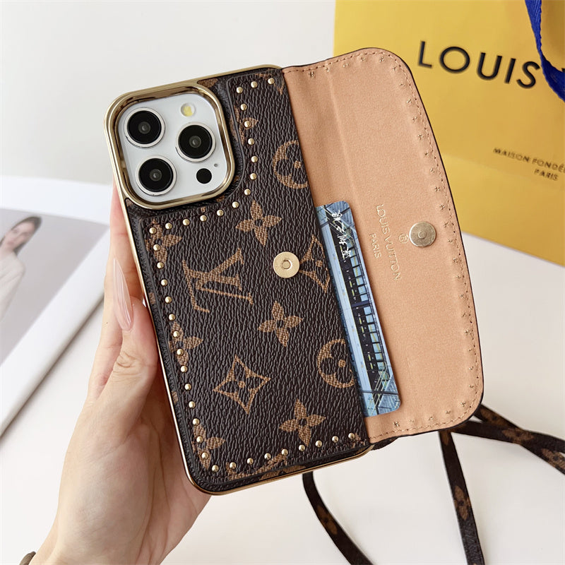 Monogram Leather iPhone Case 13-16 Series