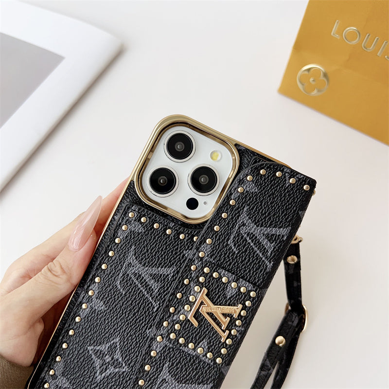 Monogram Leather iPhone Case 13-16 Series