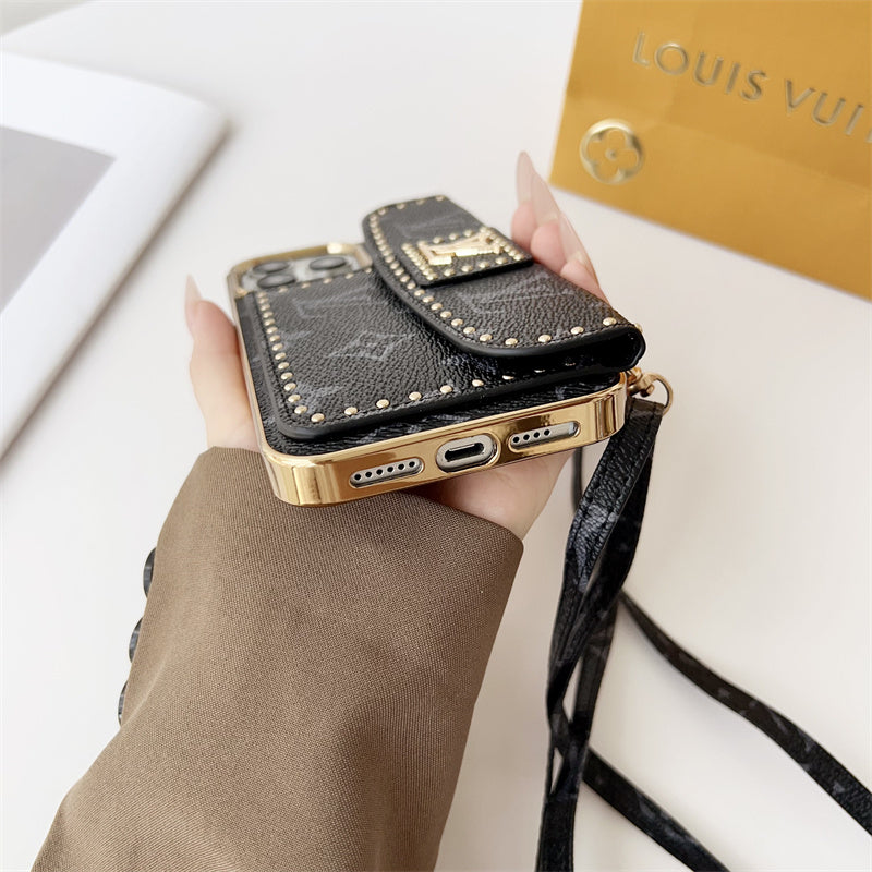 Monogram Leather iPhone Case 13-16 Series