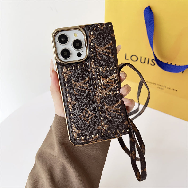 Monogram Leather iPhone Case 13-16 Series