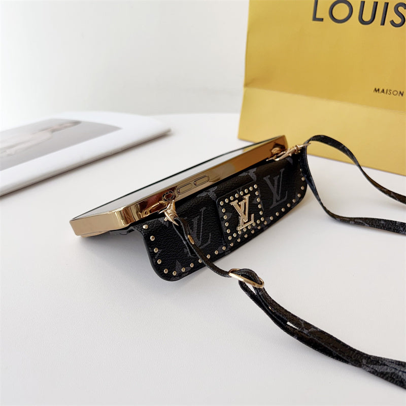 Monogram Leather iPhone Case 13-16 Series