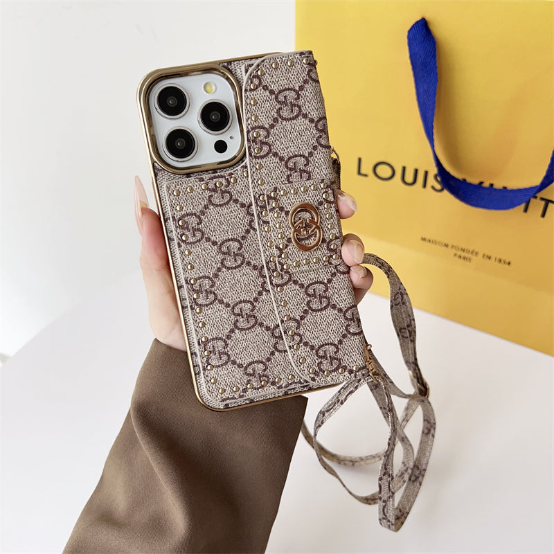 Monogram Leather iPhone Case 13-16 Series