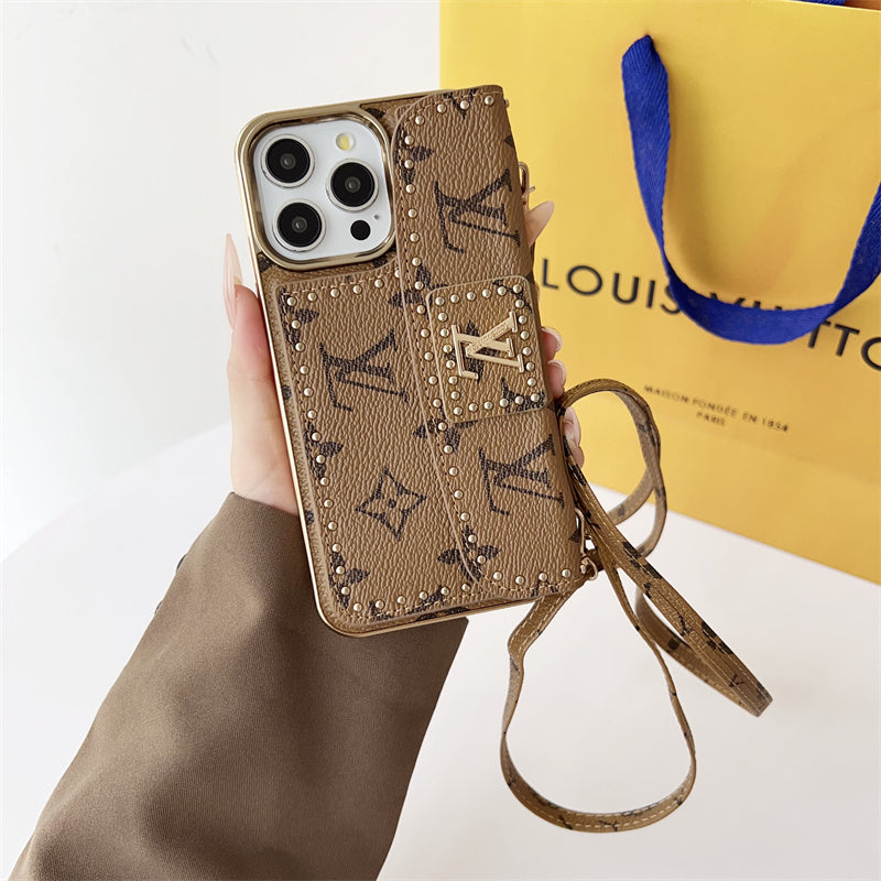 Monogram Leather iPhone Case 13-16 Series