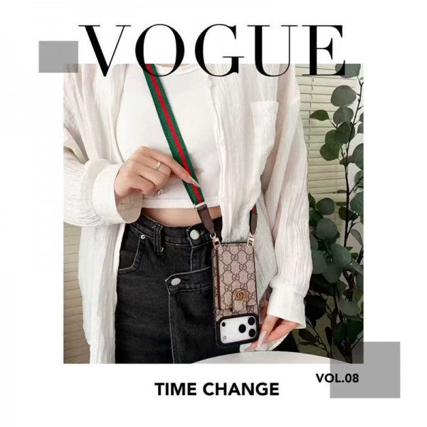 Leather Card Holder Case Crossbody for iPhone 12-17 Series