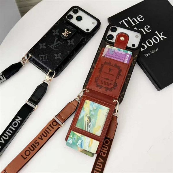 Leather Card Holder Case Crossbody for iPhone 12-17 Series