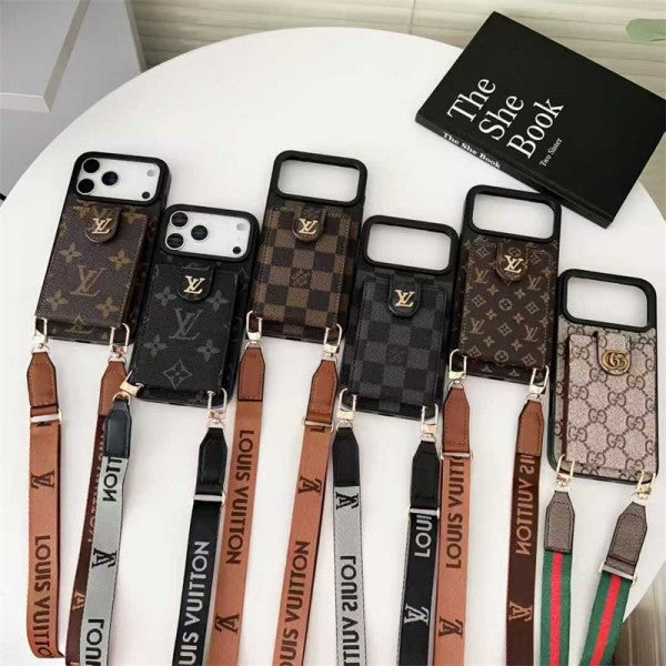 Leather Card Holder Case Crossbody for iPhone 12-17 Series