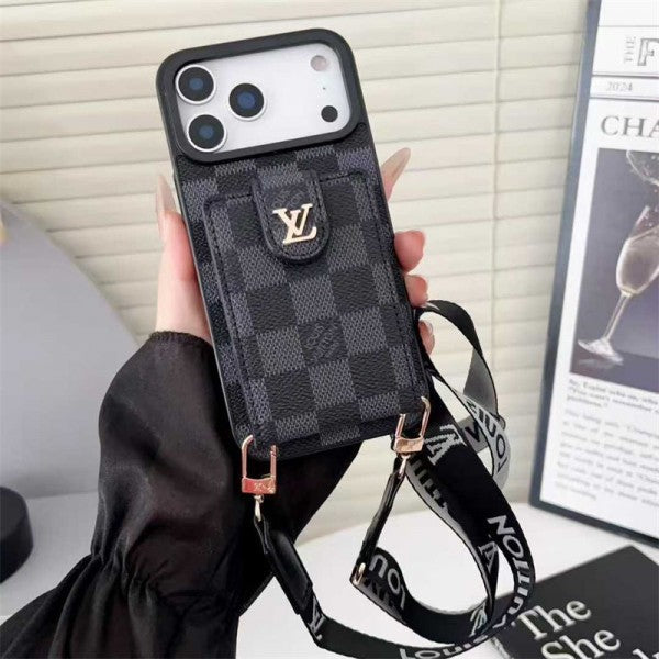 Leather Card Holder Case Crossbody for iPhone 12-17 Series