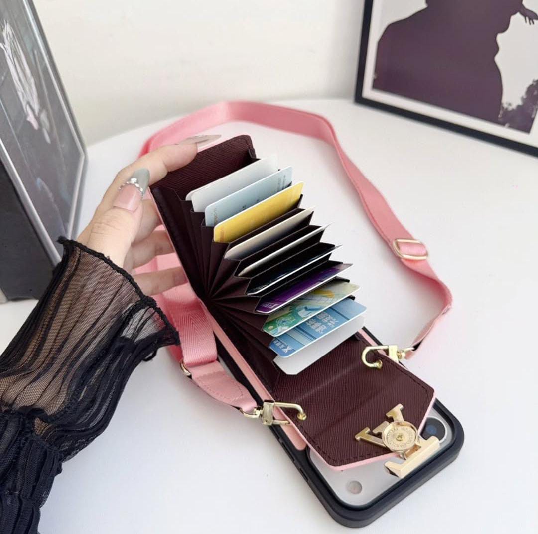 Luxury Phone Case with Card Holder For iPhone 12-17 Series
