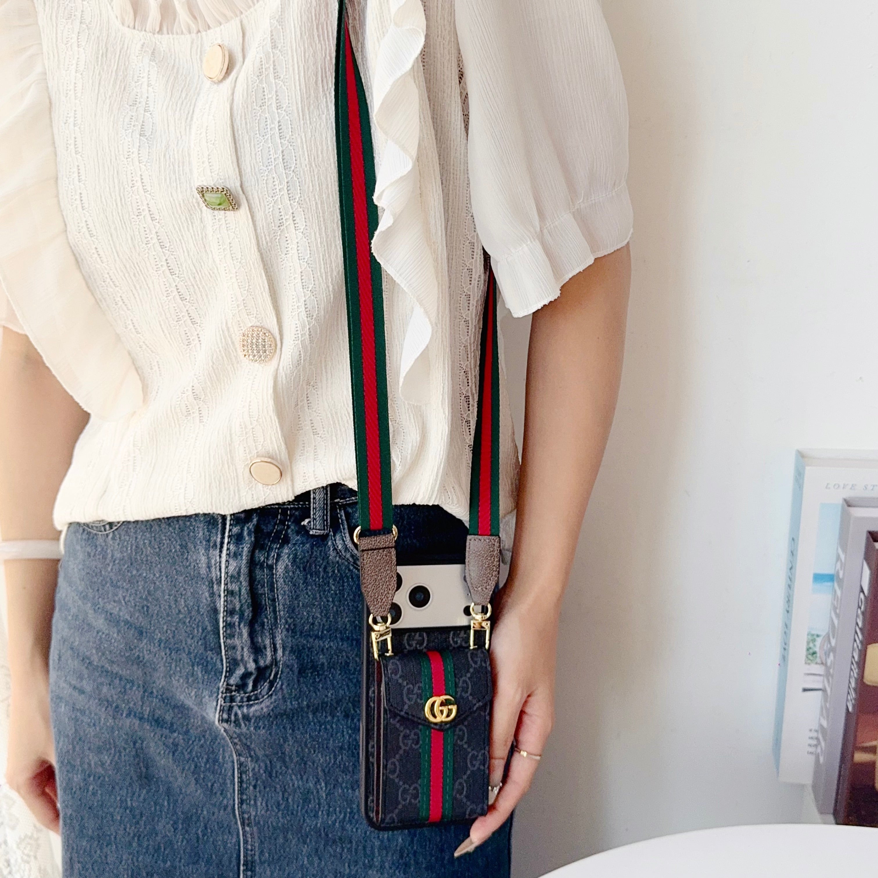Classic Leather iPhone Case With Card Holder And Strap
