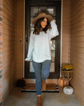 Luxuii Waffle Knit Loose Pullover Tops