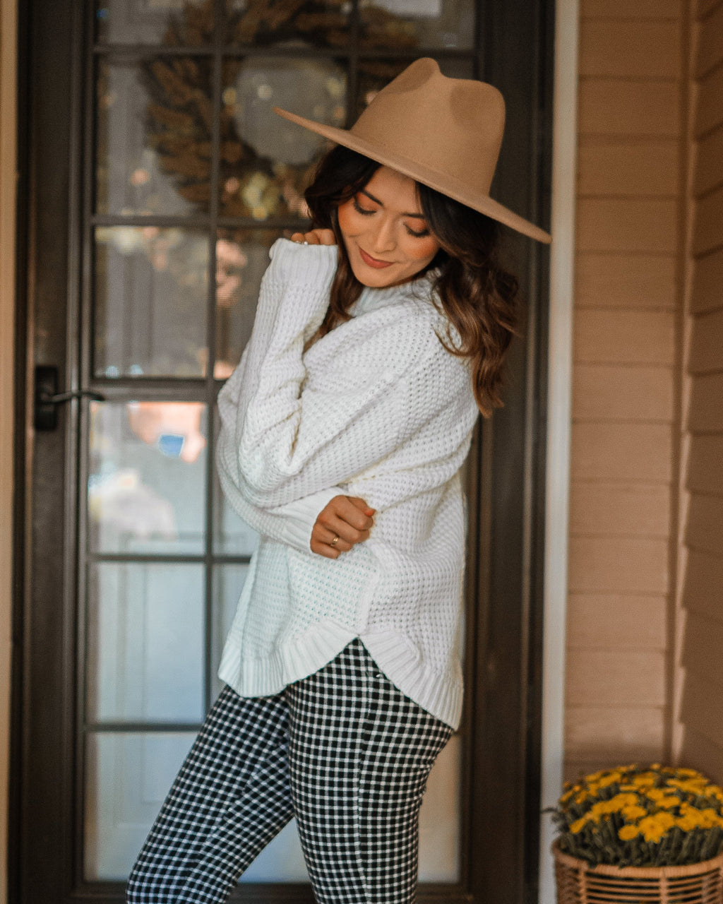 Luxuii Waffle Knit Loose Pullover Tops