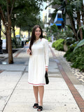 Luxuii Cable Ribbed Knit A Line Swing Pleated Dresses