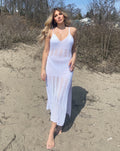 Luxuii Sleeveless V Neck Hollow Out Beach Midi Dress