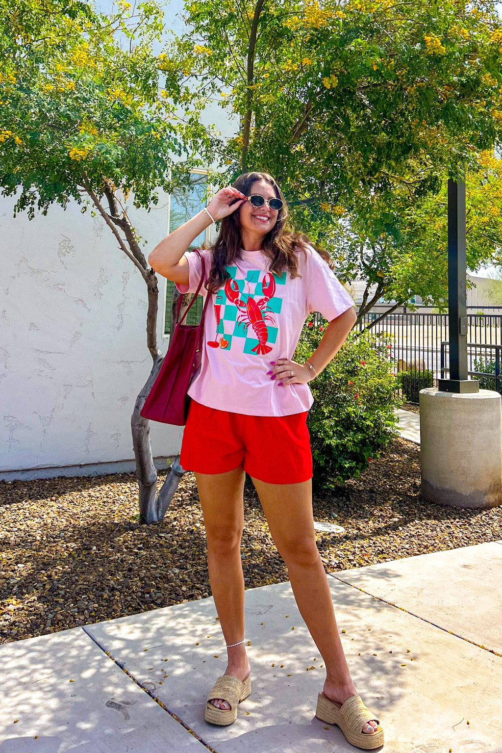 Luxuii 2 Piece Graphic Print Tops and Shorts Outfits with Pockets