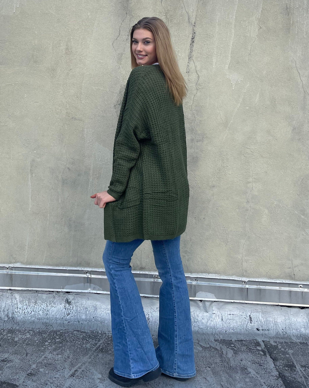 Luxuii Batwing Sleeve Chunky Knit Cardigan