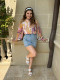Luxuii Women's Floral Print Blouse Long Sleeve Button Down Casual Fall Boho Shirts