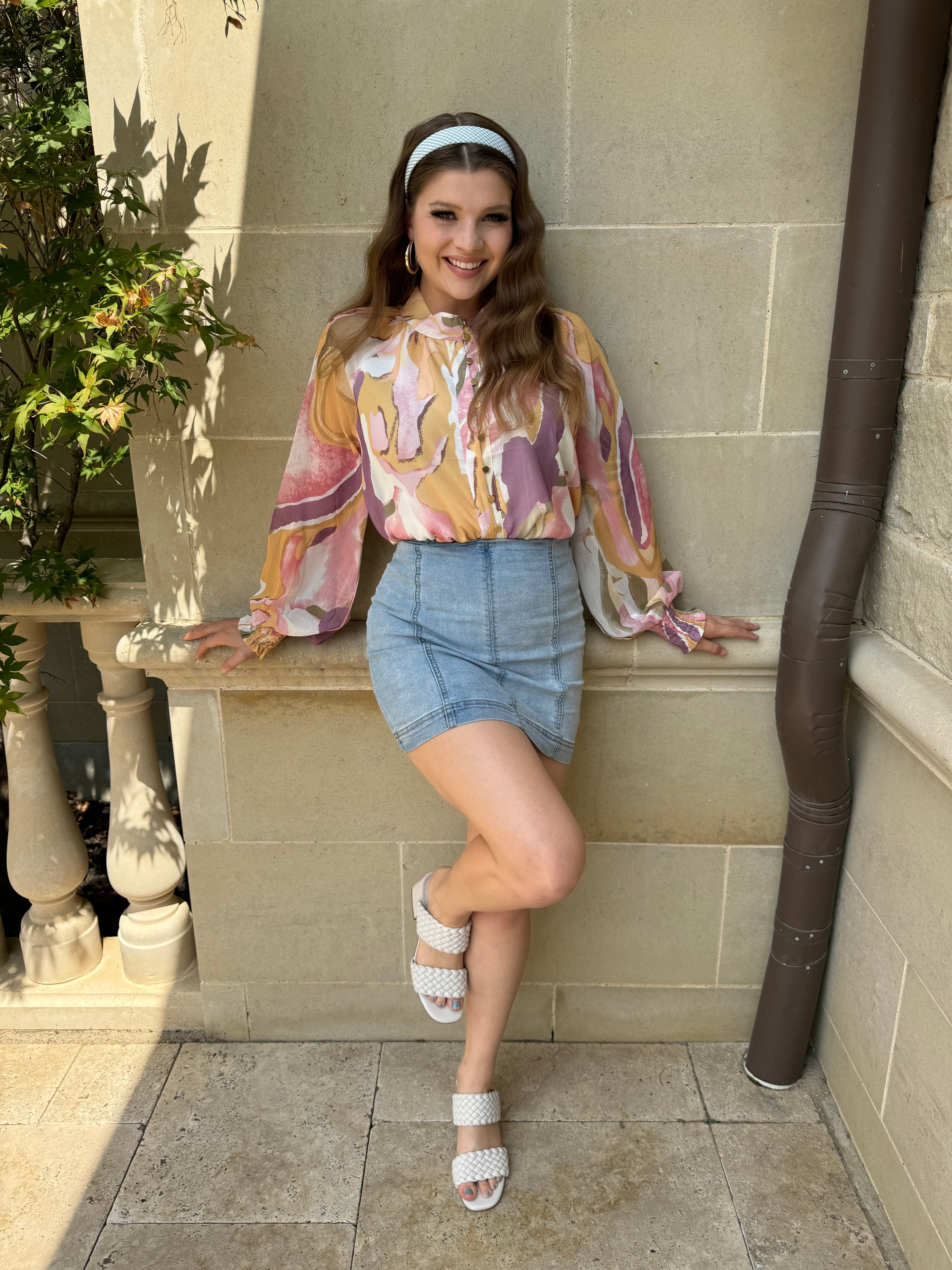 Luxuii Women's Floral Print Blouse Long Sleeve Button Down Casual Fall Boho Shirts