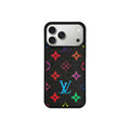 Black Multi-Color Monogram MagSafe Case for iPhone 12-17 Series