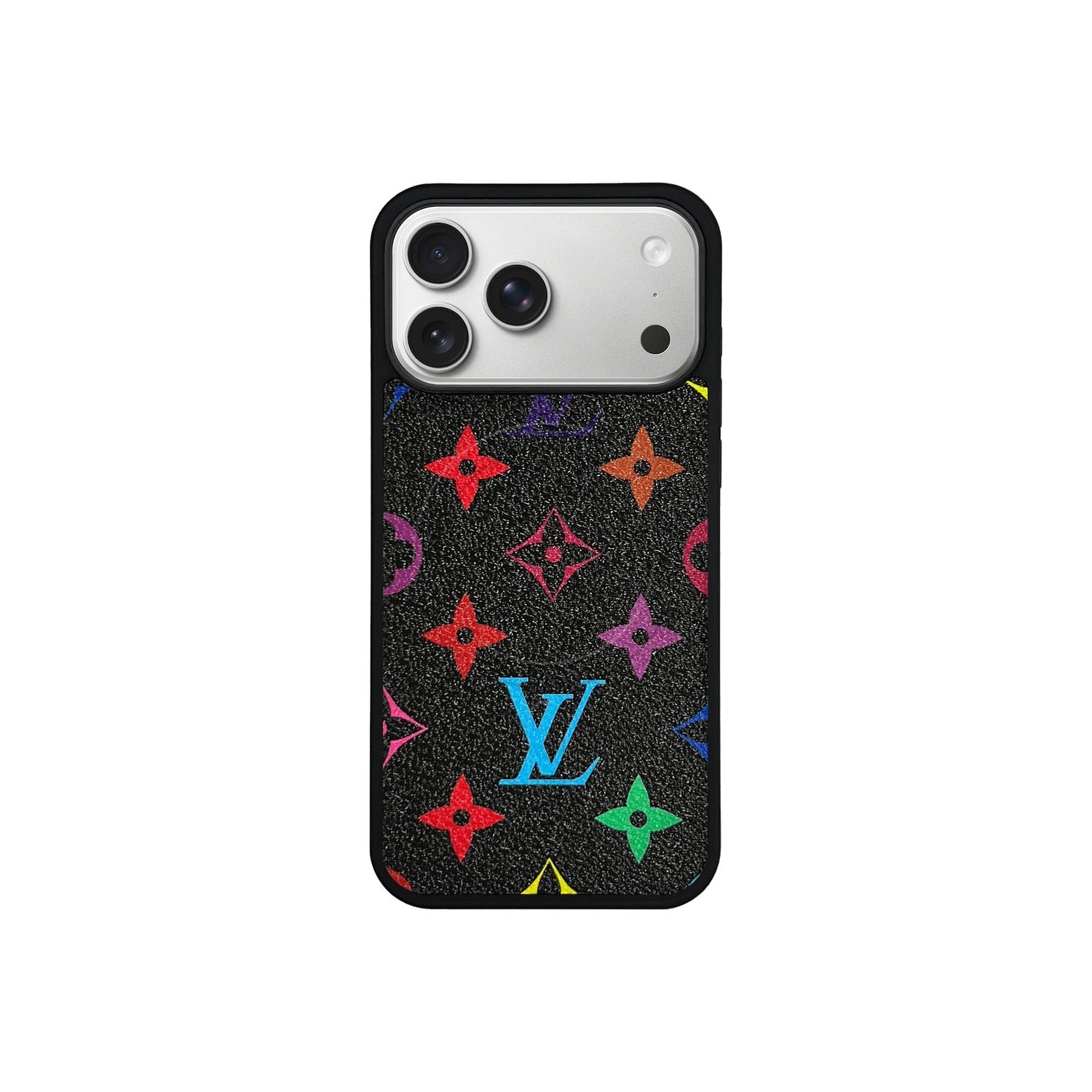 Black Multi-Color Monogram MagSafe Case for iPhone 12-17 Series