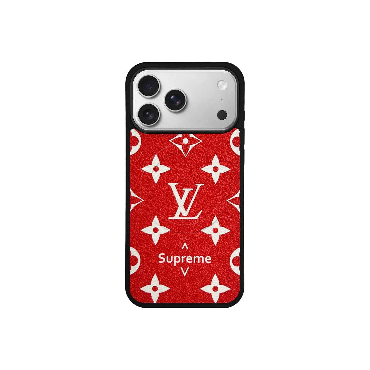 Red Monogram MagSafe Case for iPhone 12-17 Series