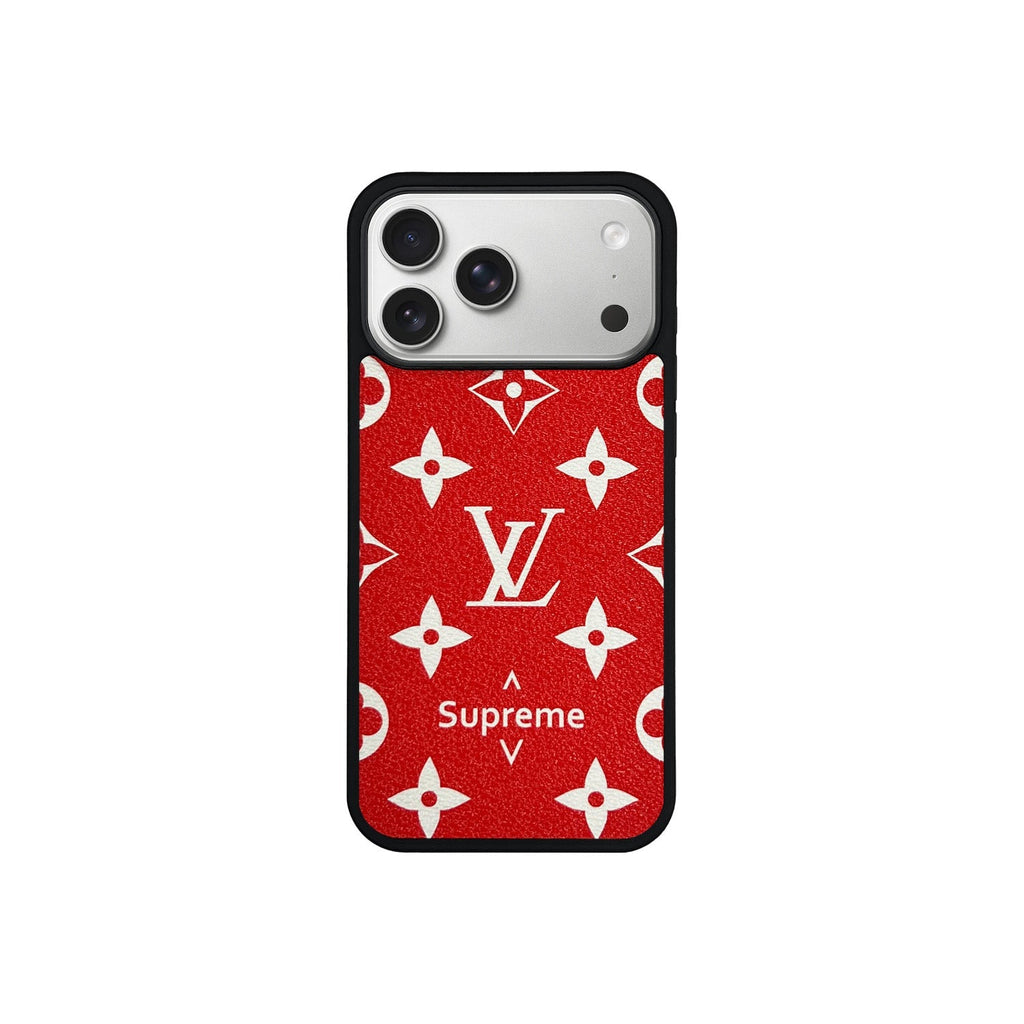 Red Monogram MagSafe Case for iPhone 12-17 Series