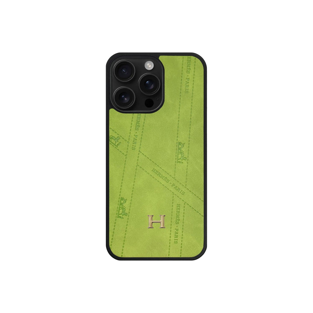 Premium Leather Style Case with Metal H-Logo for iPhone 12 - 17 Series