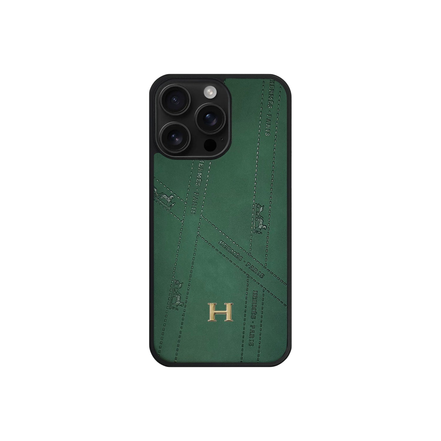 Premium Leather Style Case with Metal H-Logo for iPhone 12 - 17 Series