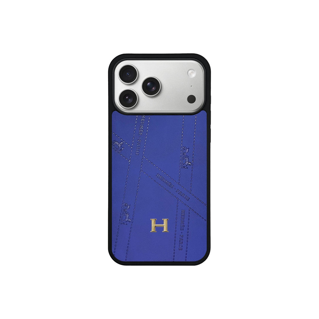 Premium Leather Style Case with Metal H-Logo for iPhone 12 - 17 Series