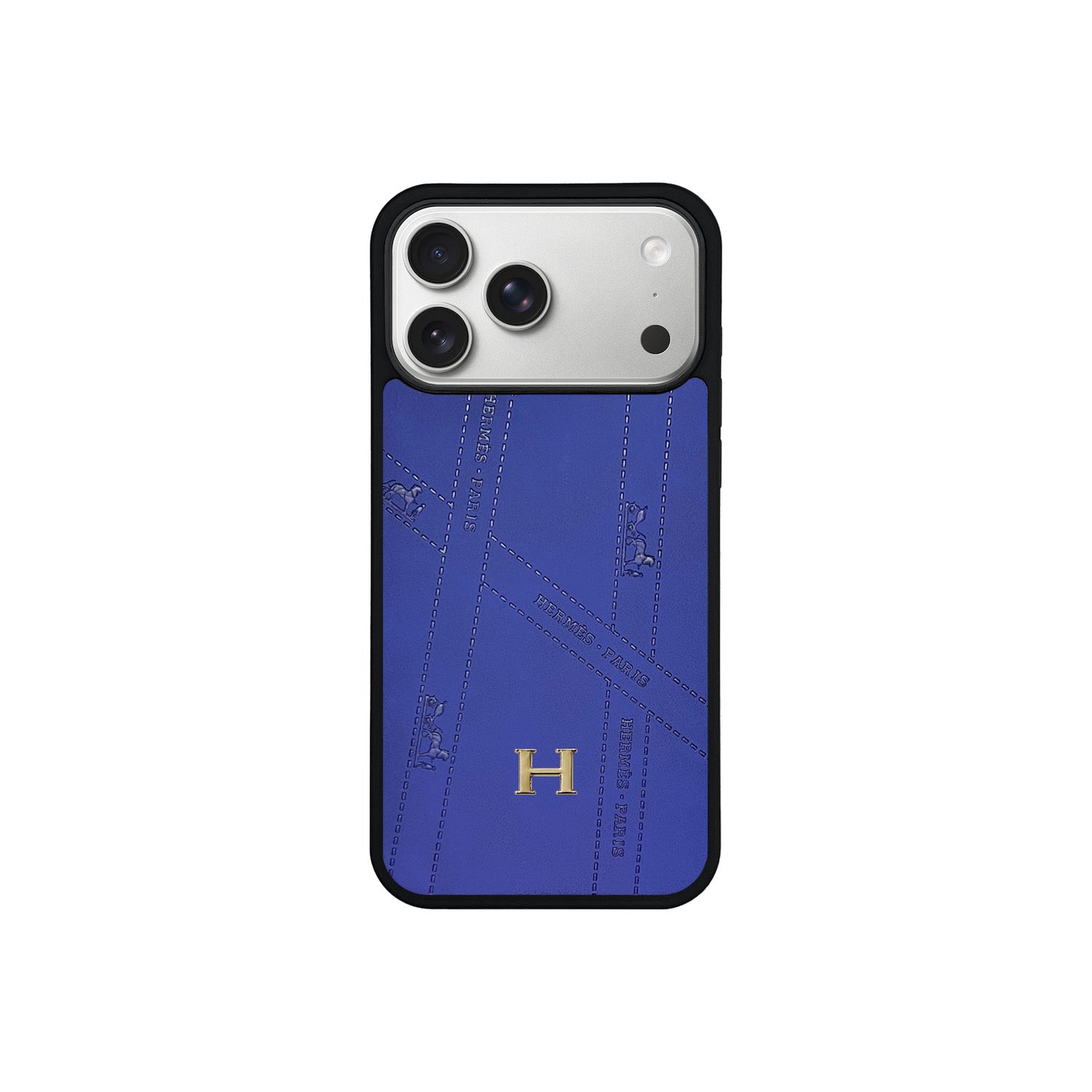 Premium Leather Style Case with Metal H-Logo for iPhone 12 - 17 Series