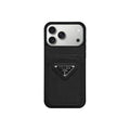 Luxury Saffiano Leather Case with Card Pocket for iPhone 12-17 Series