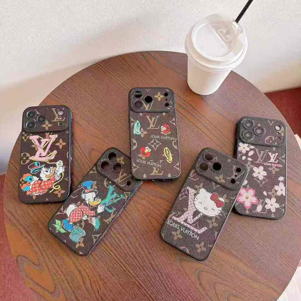 Character Collaboration Monogram Phone Case for iPhone 13-17 Series