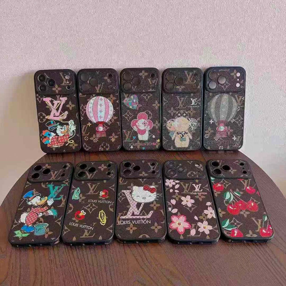 Character Collaboration Monogram Phone Case for iPhone 13-17 Series