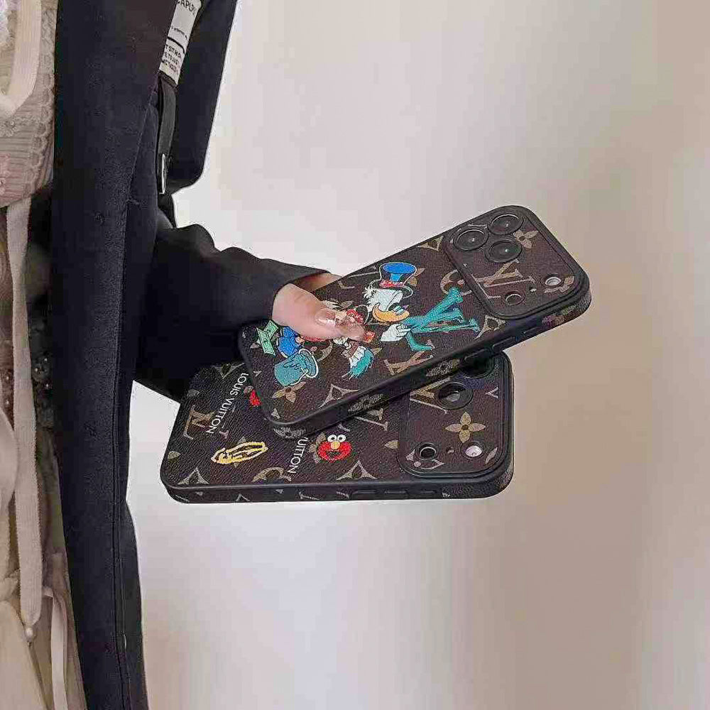 Character Collaboration Monogram Phone Case for iPhone 13-17 Series