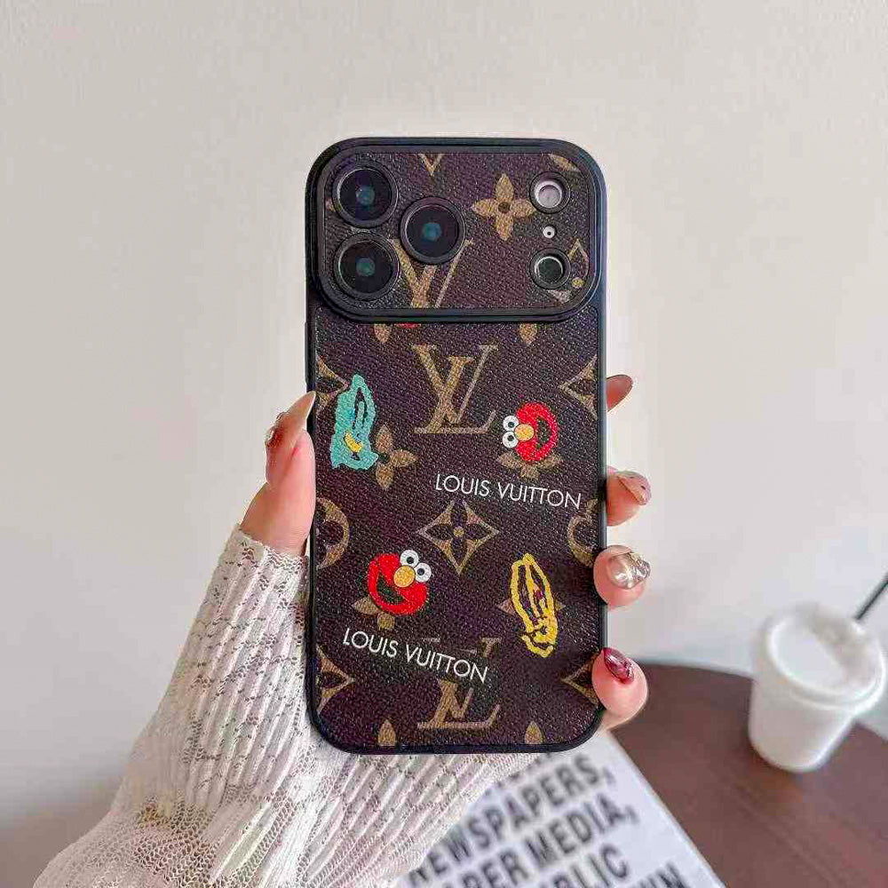 Character Collaboration Monogram Phone Case for iPhone 13-17 Series