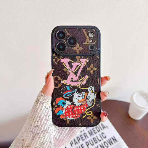 Character Collaboration Monogram Phone Case for iPhone 13-17 Series