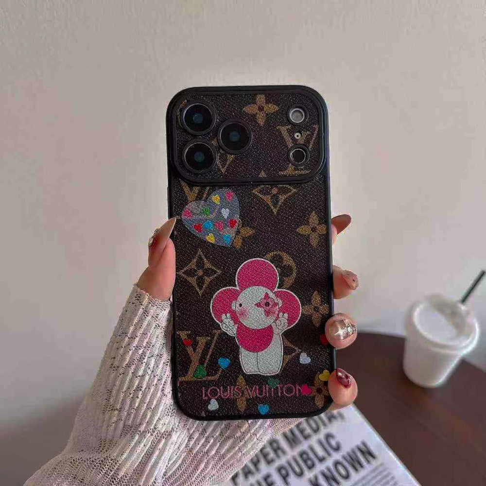 Character Collaboration Monogram Phone Case for iPhone 13-17 Series