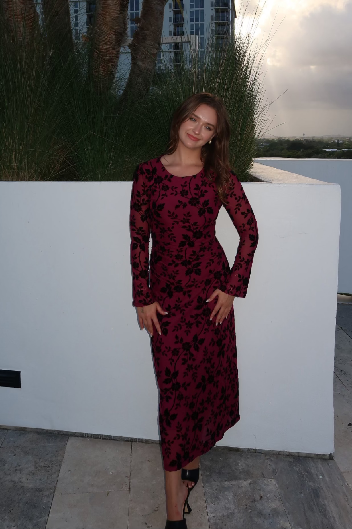 Luxuii Floral Bodycon Ruched Mesh Wedding Cocktail Dresses
