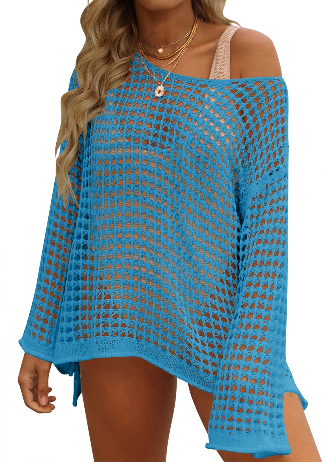 Luxuii Crochet Hollow Beach Cover Tunic Top