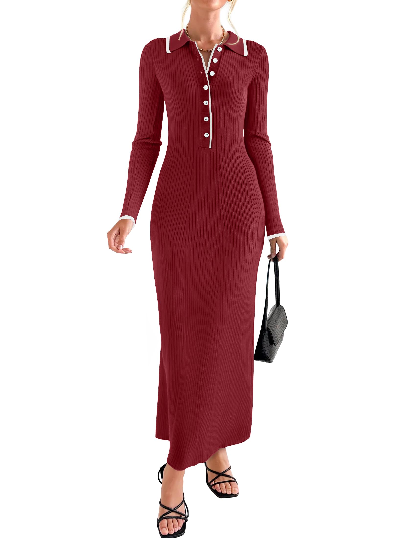 Luxuii V Neck Ribbed Knit Casual Formal Cocktail Bodycon Dresses