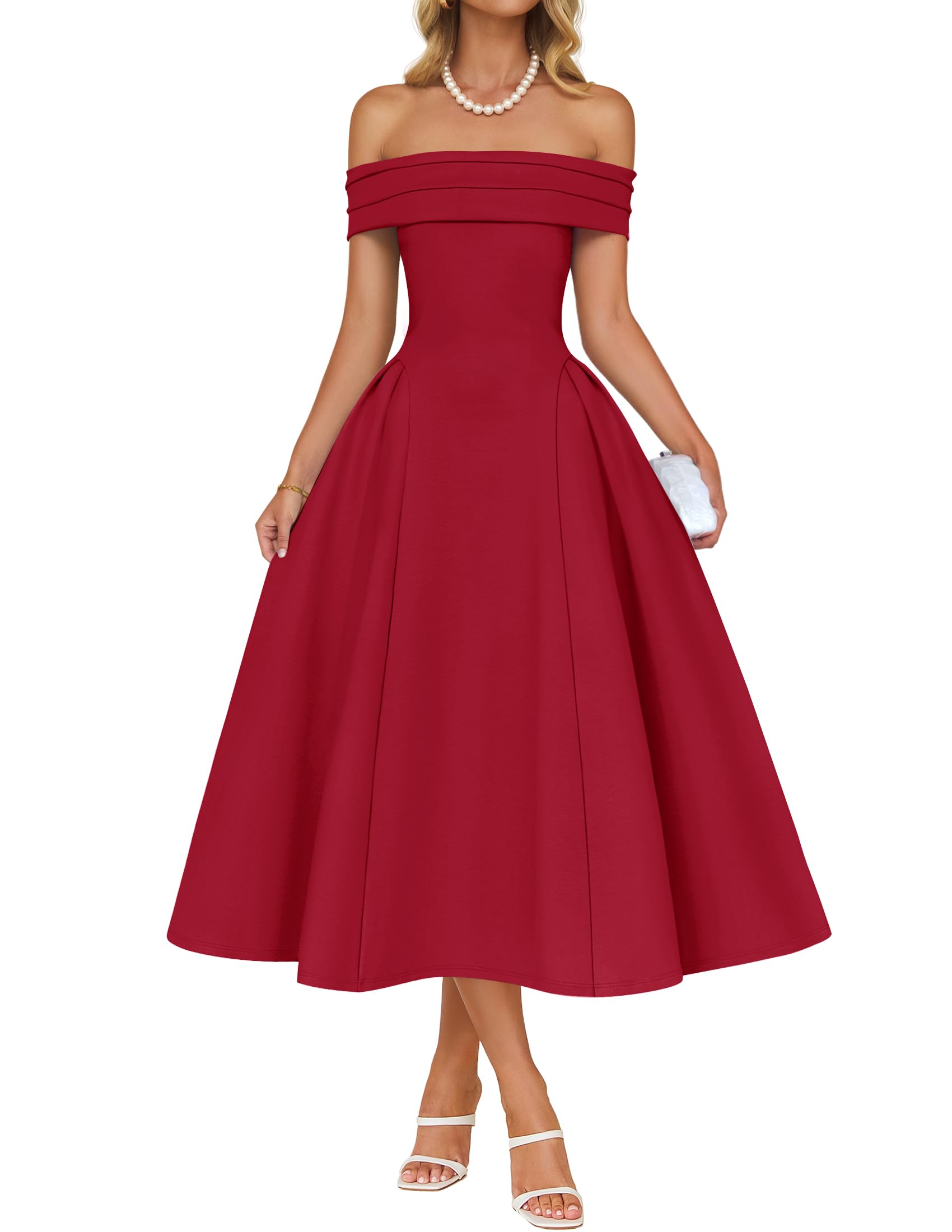 Luxuii Elegant Off Shoulder Swing A Line Wedding Dresses