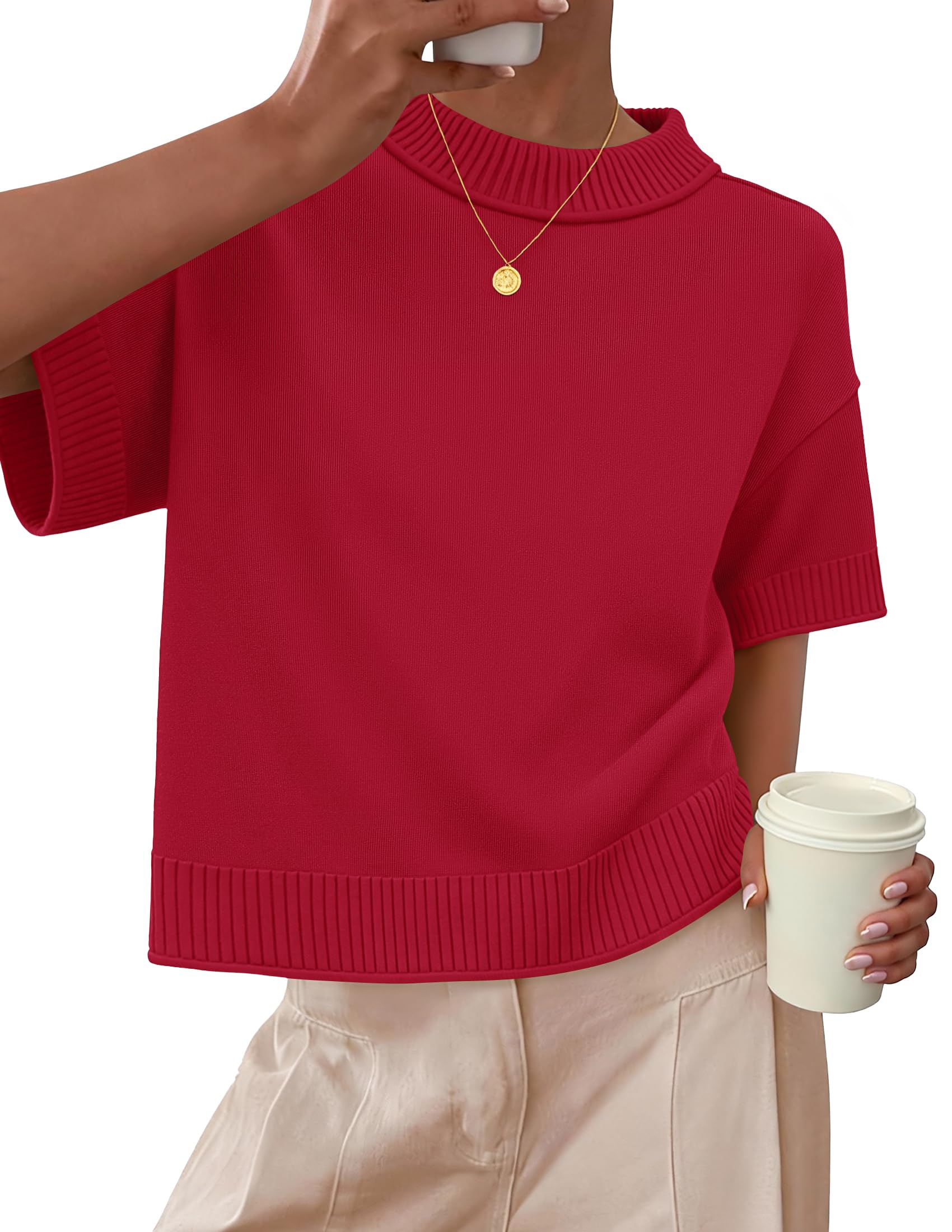 Luxuii Sweaters Summer Oversized Crewneck Soft Knit Cropped Tops