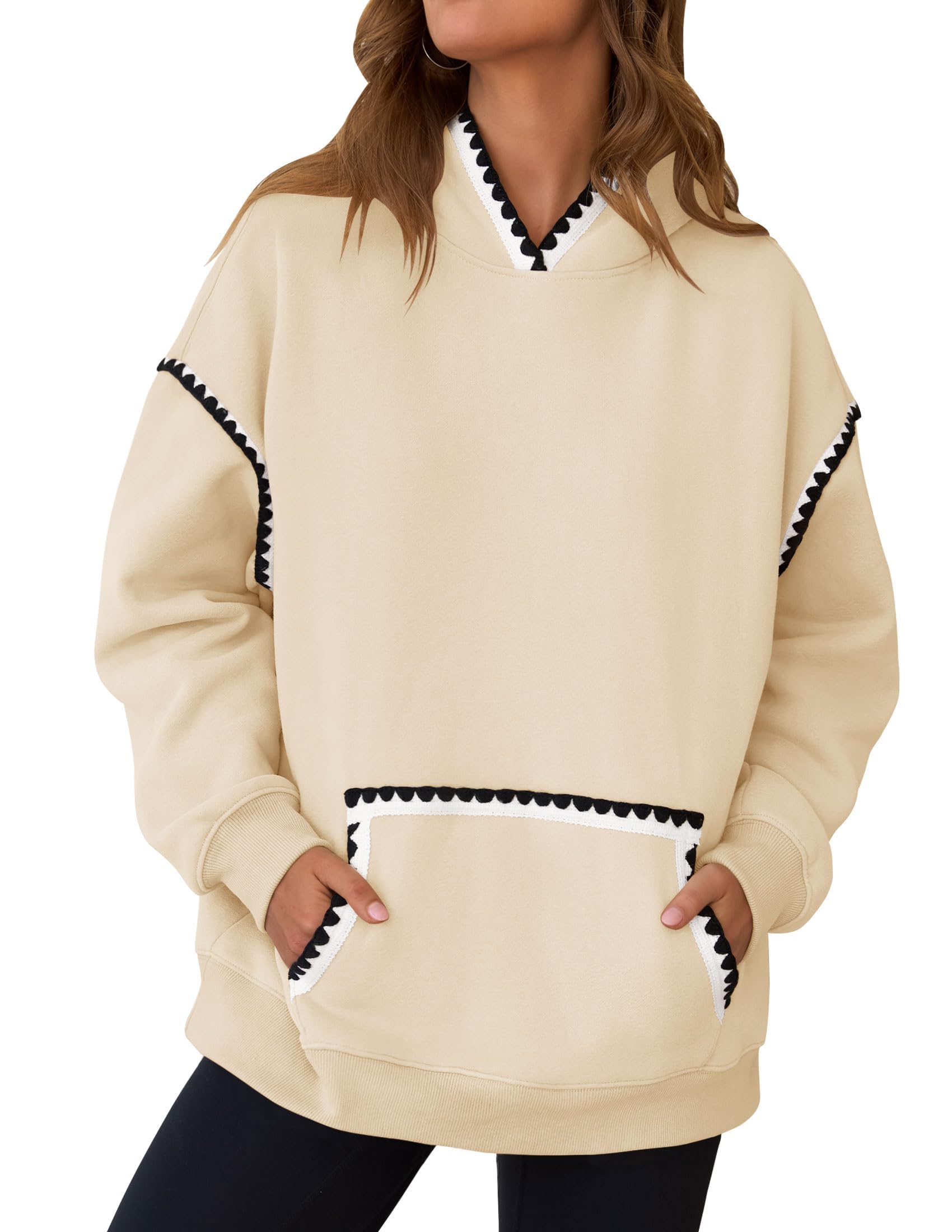 Luxuii Oversized Sweatshirts Fleece Hoodies Long Sleeve Pullover Top