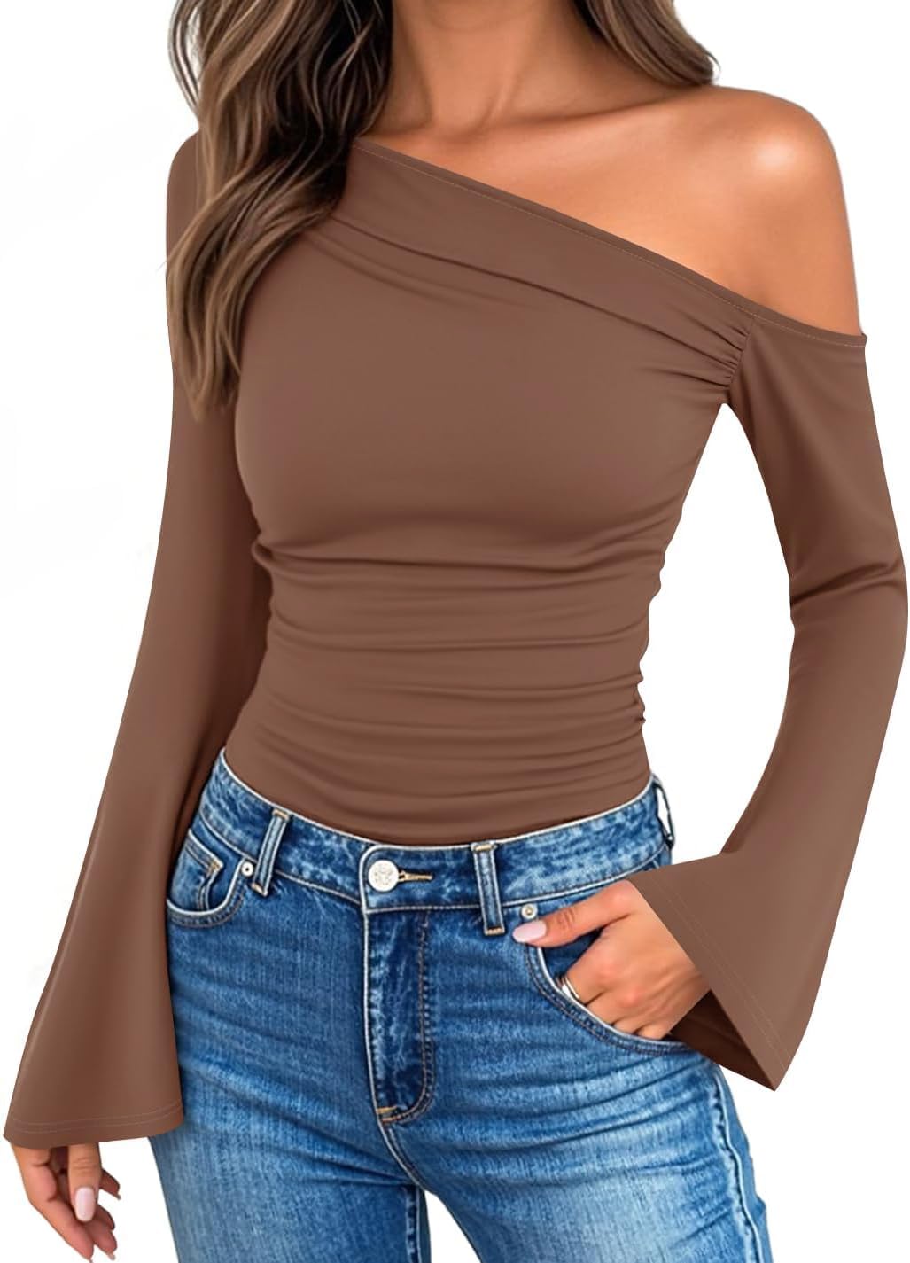 Luxuii Off Shoulder Going Out Ruched Tight Fitted Y2K Clothes