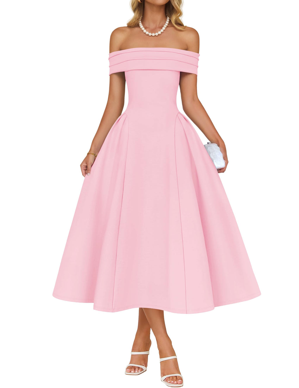 Luxuii Elegant Off Shoulder Swing A Line Wedding Dresses