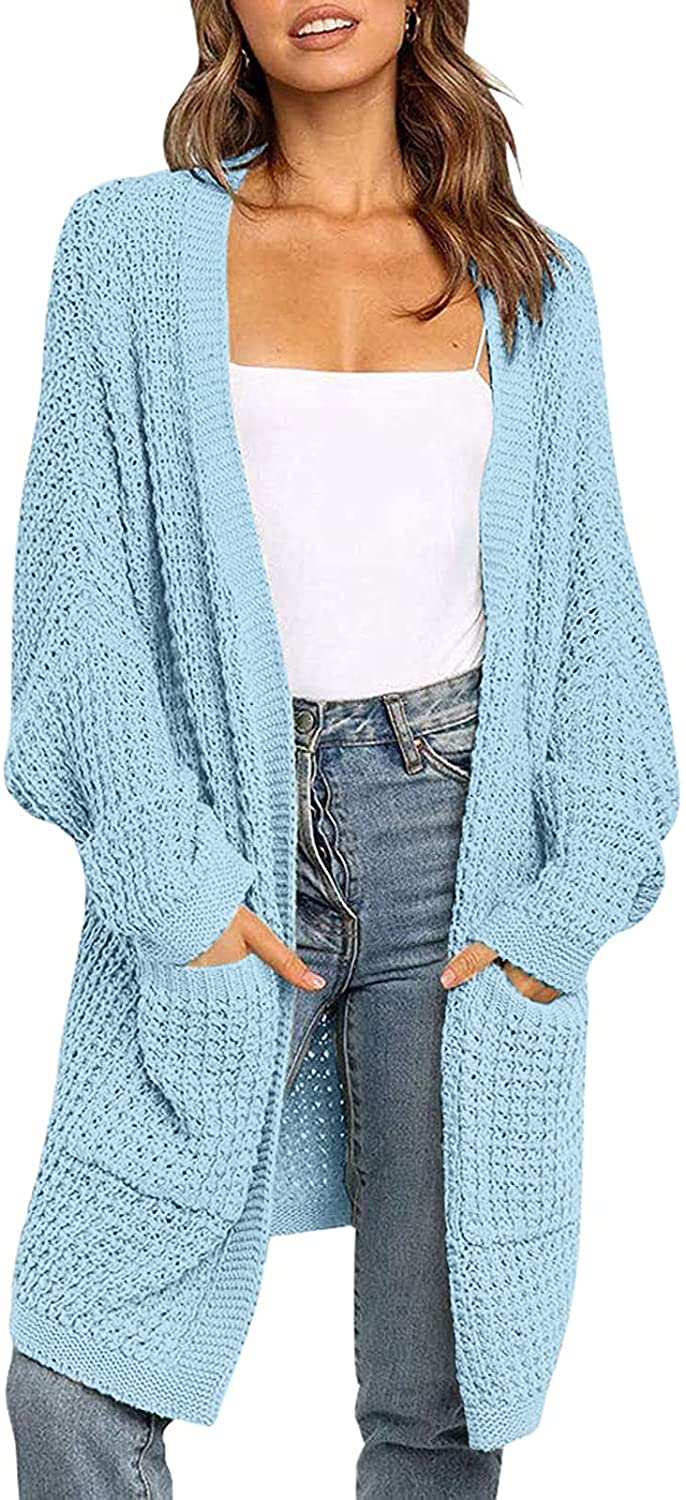 Luxuii Batwing Sleeve Chunky Knit Cardigan